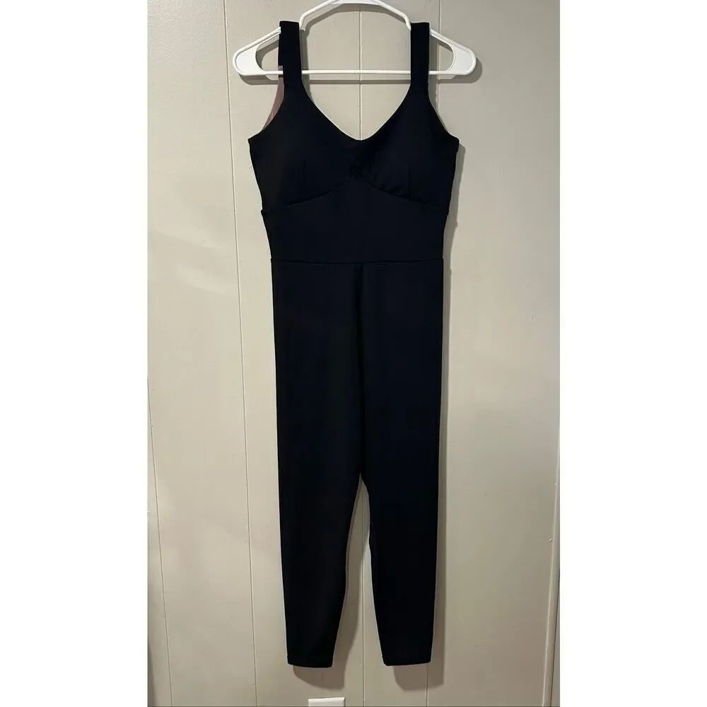 H&M Sport Black One-Piece Jumpsuit Size M | Activewear Bodysuit Yoga Pilates Rom